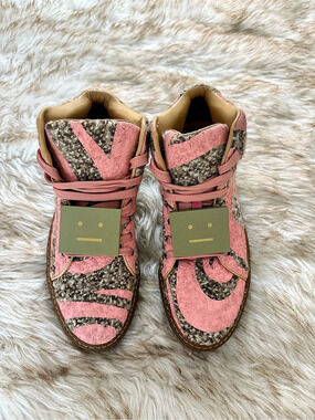Acne studios Cleo Tweed FACE collection high-top Sneakers, Size: EU 40